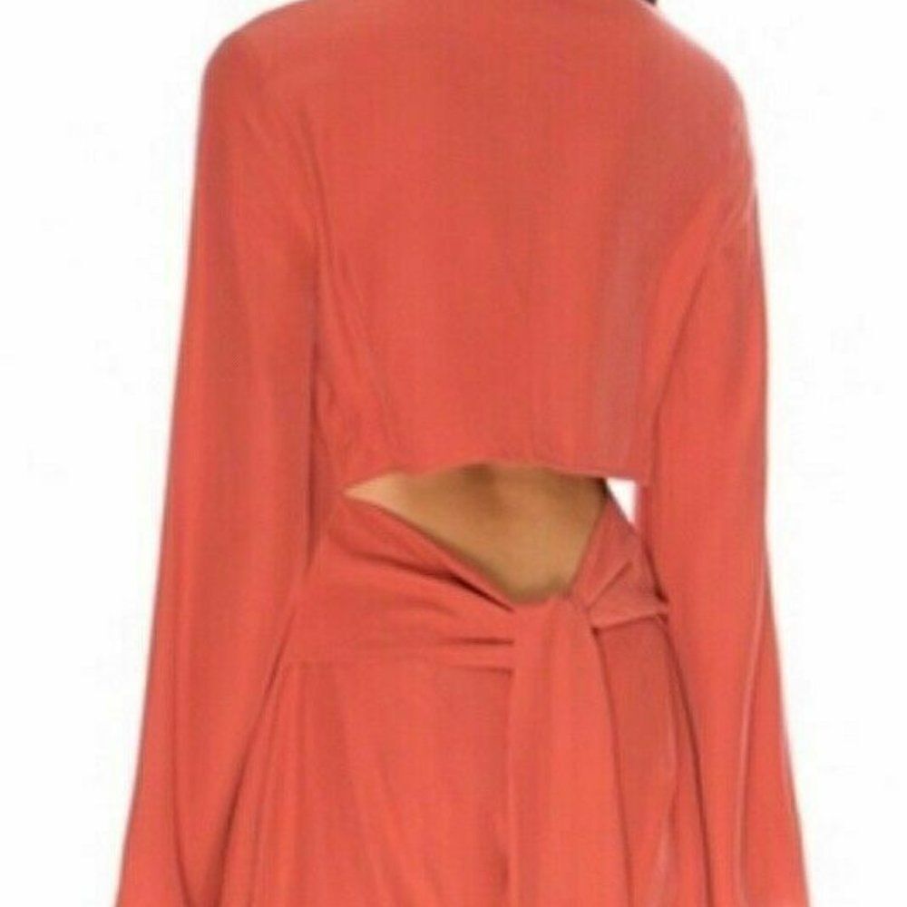 C/Meodress Orange Silk Open Back Size Small